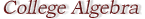 College Algebra CLEP